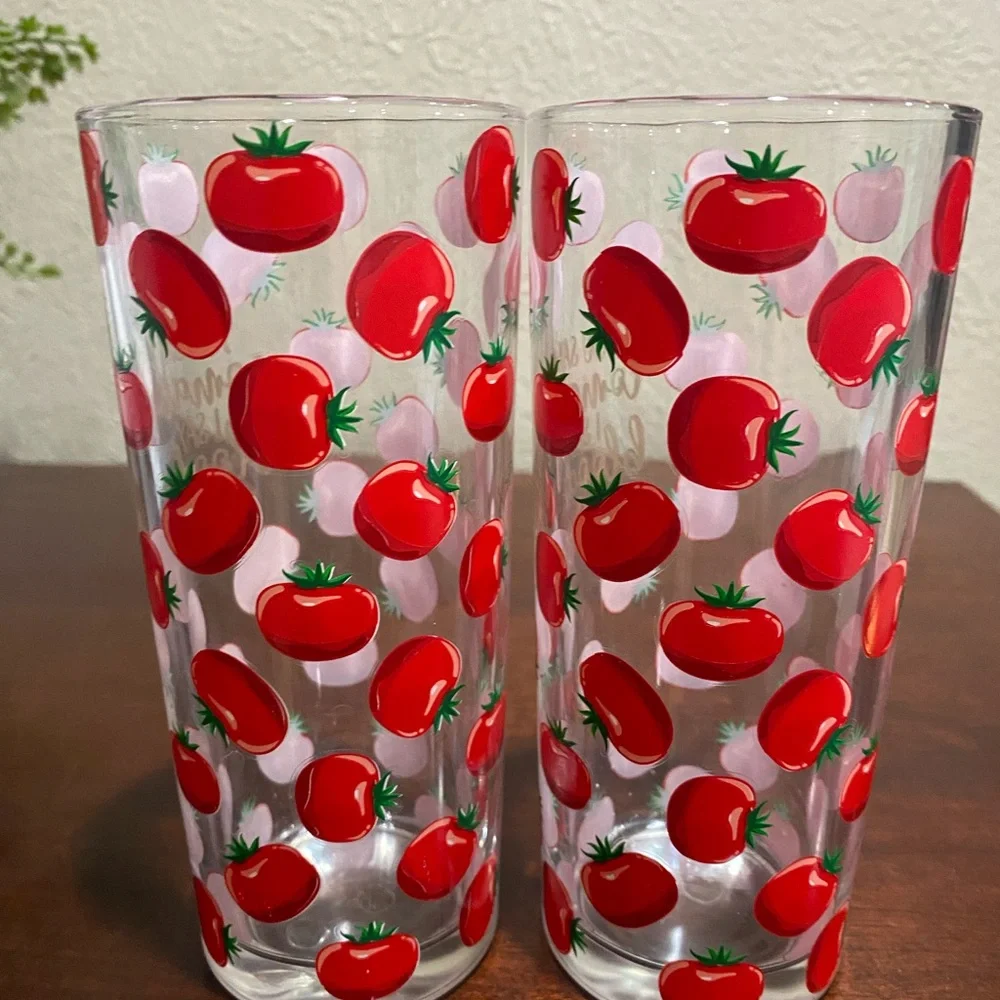 Set of 2, Tall Tumbler Cocktail Glasses 
YOU SAY TOMATO I SAY BLOODY MARY - Picture 2 of 5